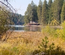 Lake Marina from across lake in Fall